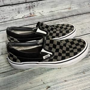 Vans Classic Slip-On Checkerboard Black Gray Skate Shoes M5.5-W7